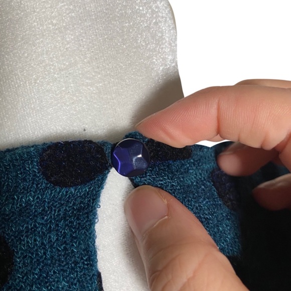 Anthropologie Weston Wear Polka Dot Tulle Dapper Dress Teal and Navy Sz Small - Picture 12 of 12